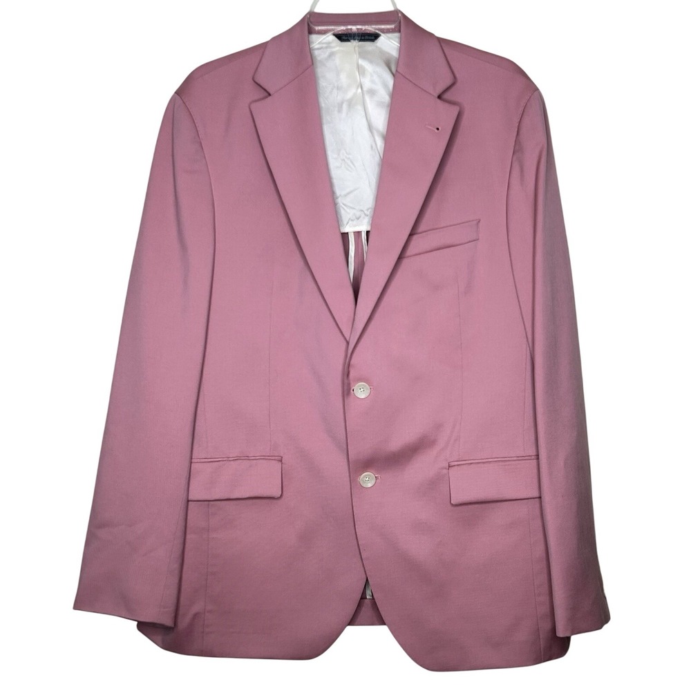 Pink Blazer Mens Two Button Sport Coat Business‎ Casual Office Jacket